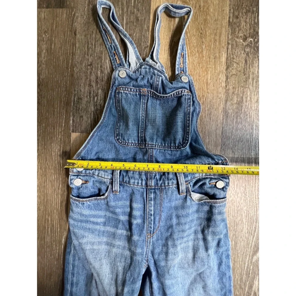 Old Navy Denim Overalls Kids L (10-12)‎ Blue Distressed Bib Straight Leg